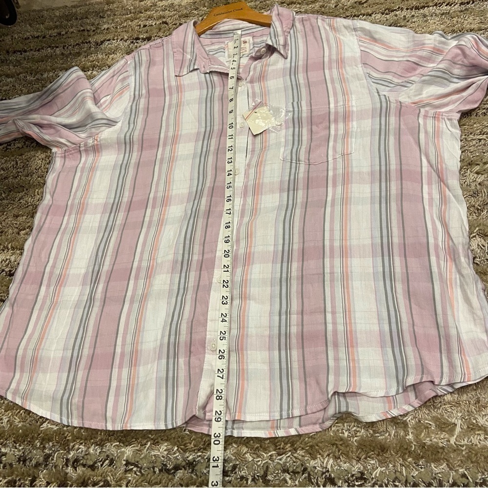 NWT So‎ by Kohls Junior 3X Button Down Shirt Pink Plaid top - Picture 9 of 10